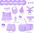 18INDC 11 16-18 Inch Pcs Baby Doll Clothes with Purple Floral Design Baby Doll Bassinet & Accessories for Baby Doll