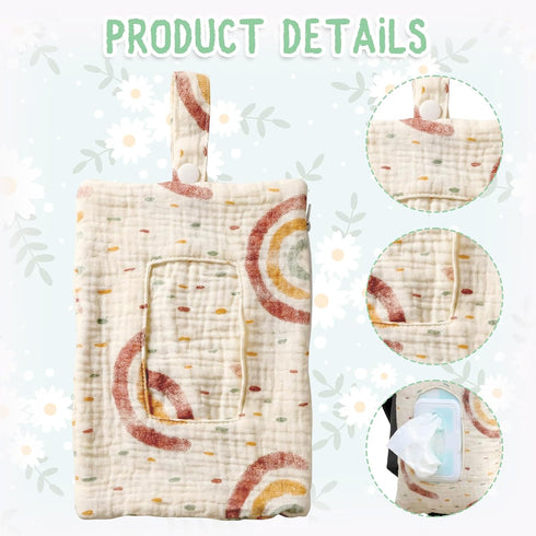 Dovbuqu 8.6 5.5 Inch Wipe and Diaper Pouch, Reusable Wipes Pouch with Convenient Dispenser Design, Ideal for Stroller