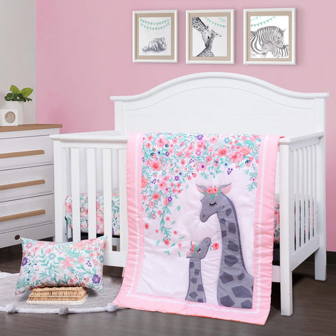 3 Set Set JISEN Piece Crib Bedding Crib Quilt Crib Sheet Pillowcase - Soft Microfiber Printed Nursery for Baby Boys