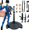3D Printed 8.13-inch Action Figure Dummy-Mici20, Full Body Movable Toy with Multiple Accessories, Desk Decoration (Blue)