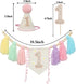 Daisy1st 1st JUIIZAY Baby First Birthday Party Decorations Macaron High Chair Banner Crown Cake Topper Birthday