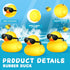 150 Pcs Yellow Mini Rubber Ducks in Bulk with Sunglasses, Christmas Duck Gifts for Baby Shower & Birthday Party