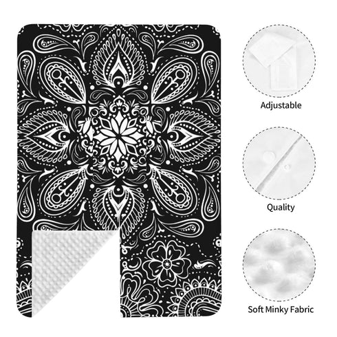 Hcpwzrf Black White Paisley Baby Car Seat Cover & Nursing Cover - Breathable Stretch Multi-Use Cover for Breastfeeding