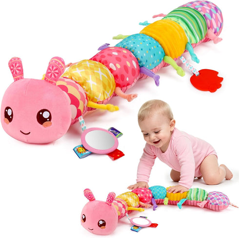 0-6 0-3 3-6 Tummy 3 4 5 6-12 Baby Girls Toys Month Music Animal Stuffed Caterpillar Toy for Infant Months Mirror