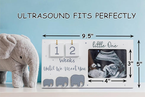 Jwitao Countdown Sonogram Picture Frame, Ultrasound Photo Frame with Baby Weeks, Expecting Parents to be Pregnancy Gift