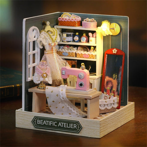 Flever Dollhouse Miniature DIY House Kit Creative Room with Furniture for Romantic Valentine's Gift (Beatific Atelier)
