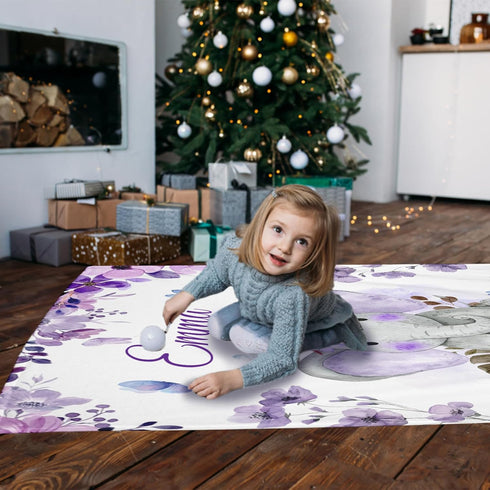 Snoweets Personalized Baby Blanket for Girls Kids Boys, Custom Elephant Blanket with Name for Daughter Niece Her