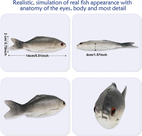 Gejoy 4 Pcs Realistic Fake Fish, Artificial Small Plastic Sea Fish for Party Market Display and Decoration