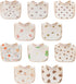 PurlHaven Baby Bandana Bibs, 6 Pack Waterproof Toddler Bib,Soft Cotton Absorbent Baby Bibs