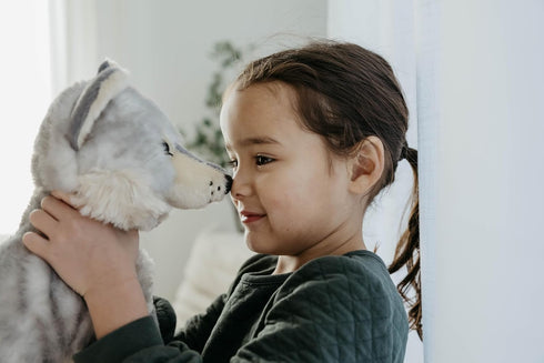 The Petting Zoo Wolf Stuffed Animal, 12 Inch Grey Wolf Plush Toy, Gifts for Kids, Wild Onez Zoo Animals