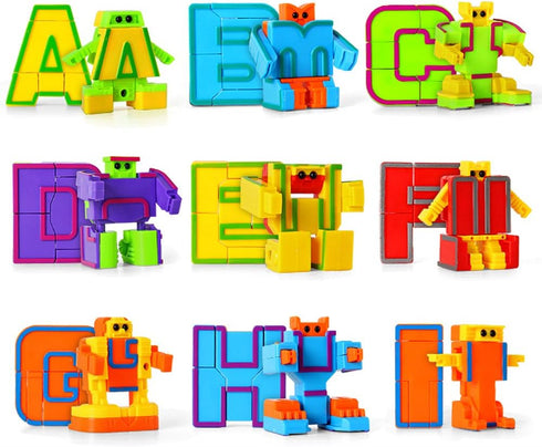 26 Cyeah Alphabet Robot Toys for Preschool Kids Education, Transforming Robotic Toys Pieces