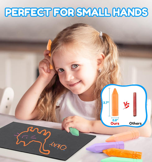 36 PCS Sidewalk Chalk for Kids, 18 Colors Nontoxic Washable Bulk for Outdoor Painting on Chalkboard