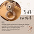 Wooden Baby Rattle Toddler Lovely Crochet Kahki Bear Ring Rattle, Newborn Animal Rattle Toys for Soothing