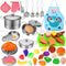 Play Food Sets for Kids Kitchen, Play Kitchen Accessories 46Pcs, Stainless Steel