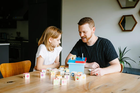 Chuckle & Roar Learning Blocks: Alphabet Blocks & Flashcards, Educational Activity for Preschoolers, Storage Bin