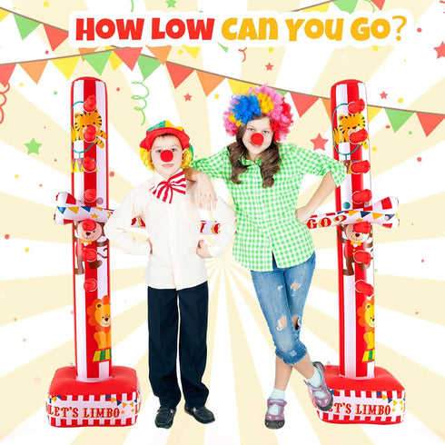 Threan Circus Inflatable Limbo Game - Fun Indoor Outdoor Birthday Party Games for Kids, Adults, Family Bonding