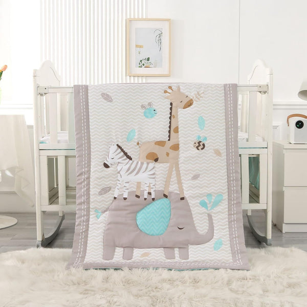 Wowelife Elephant Crib Bedding Set Gray, Premium 3-Piece Baby Bedding Set Elephant,