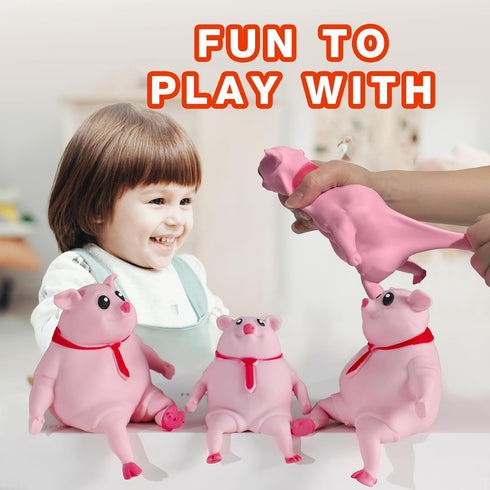 CHEROSIN 2Pack Cute Squishy Pig for Kids and Adults - of Sensory Stress Relief Pig Squeeze Toys to Anxiety, Funny