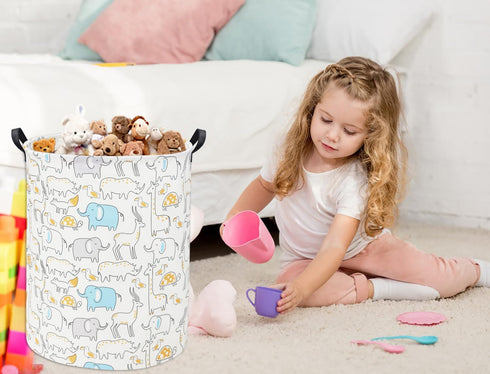 Animal Baby Laundry Basket, Kids Toy Storage Bin for Boys Room Decor, Baby Nursery Hamper Gift Baskets (Animal)