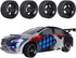 Pre-Glued 12mm Hex Wheels Rims and Rubber Tires, OD 2.55" for Traxxas Tamiya HPI HSP Redcat RC 1/10 On Road Racing Car,