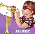 Set 2 Amylove of Toy Trumpet and Clarinet for Kids Toddlers Plastic Instruments Fake Music Toy Portable Early