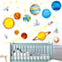 DECOWALL DS4-8007 Planets in The Space Kids Wall Stickers, Peel and Stick Removable Decals for Nursery & Bedroom Decor