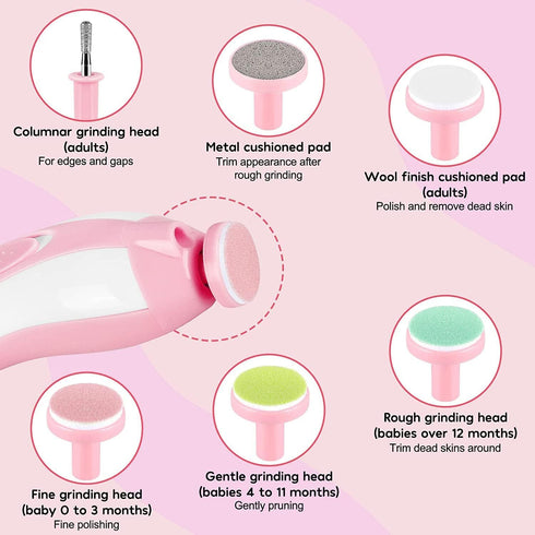 DEVKI Trimmer Glopole Baby Nail File with Light - Safe Electric Nail Clippers Kit for Newborn Infant Toddler Kids Toes