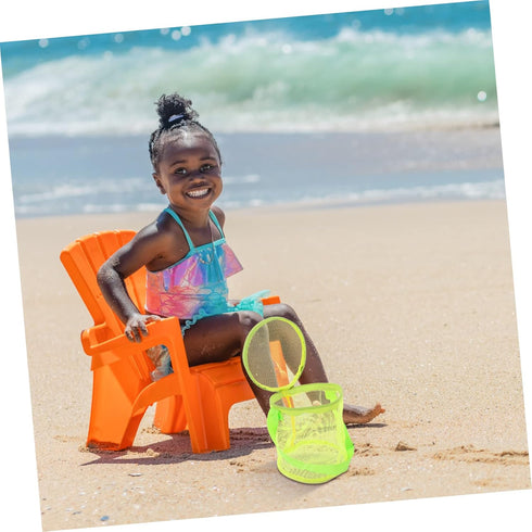 Beach Storage Bag for Kids - Mesh Beach Tote Organizer for Summer Bags, Toy Bucket, and Sand Toy Bag in Green