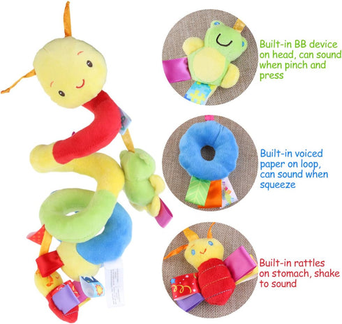 Uonlytech Baby Crib Hanging Rattles Toys, Carseat Toys Hanging Rattles Spiral Stroller Crib Cot Toy Spiral Toy Pram
