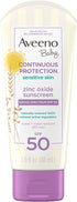 Aveeno Baby SPF 50 Continuous Protection Zinc Oxide Mineral Sunscreen Lotion, 3 fl. Oz, Travel-Size
