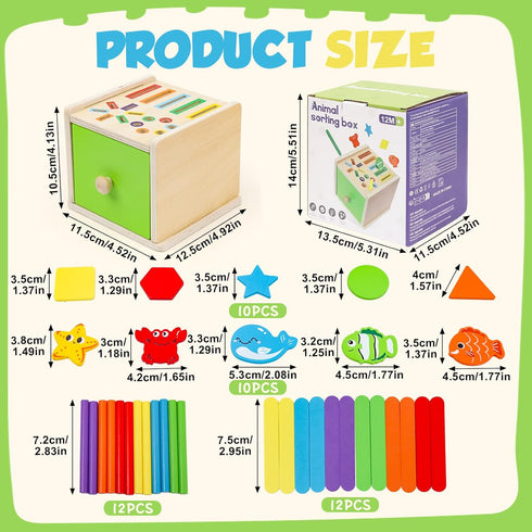 1 1-3 12-18 Montessori Wooden Toddler Toys for Year Old, Fine Motor Skills Toys for Year Old, Month Baby Educational
