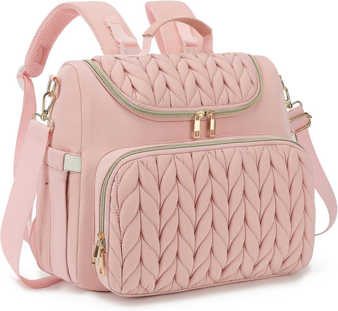 Bevkois Small Diaper Bag Backpack Quilted Mini Baby Crossbody Diaper Bag Tote for