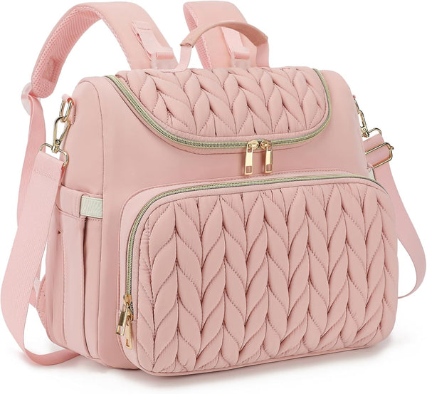 Bevkois Small Diaper Bag Backpack Quilted Mini Baby Crossbody Diaper Bag Tote for