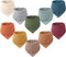 Konssy Muslin Baby Bibs, 10 Pack Bandana Drool Bibs, 100% Cotton for Unisex Boys and Girls
