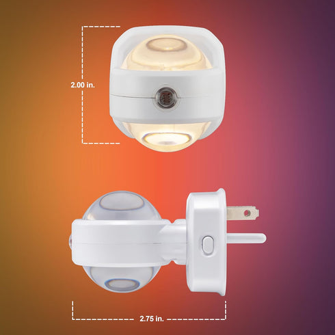 GE Color-Changing Swivel LED Night Light, Plug-in Dusk to Dawn Sensor, Rotating Ambient Lighting Projector for Kids