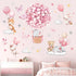 decalmile Animals Hot Air Balloon Wall Decals Flowers Balloons Elephant Bear Wall