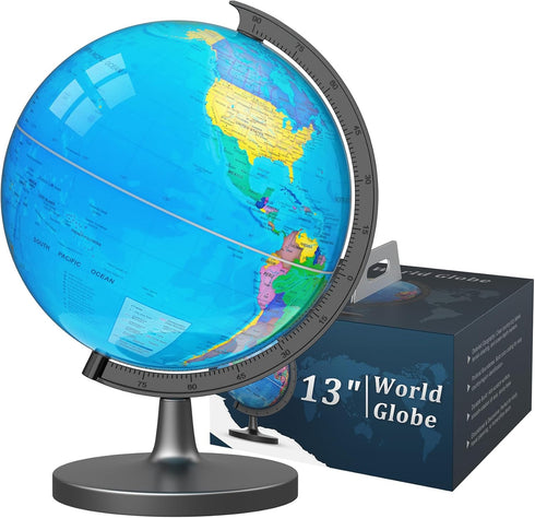 Voxelure 13" Globe for Children & Adults, Interactive World Globe for Kids with