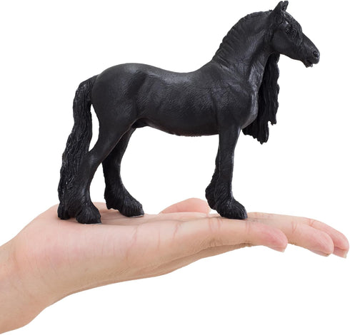 MOJO Hand Painted Friesian Gelding Realistic Equestrian Horse Club Toy Figurine, Black