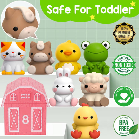 KMUYSL Learning Toys for 1-3 Year Old - 20 Pcs Animals Toy for Counting Skill and Color Matching Gift