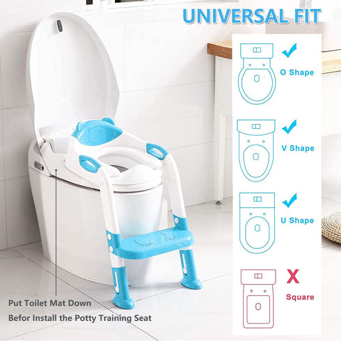 Besthls Potty Training Ladder Seat with Step Stool Ladder for Kids Boys Girl, Toddler Toilet Training Seat Chair