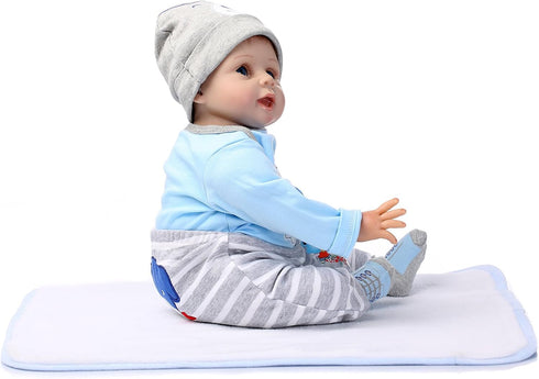 Reborn Baby Dolls Clothes, Boy Blue Outfits for 20"-22" Reborn Doll Clothing