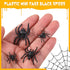 3 Size Mardi Gras Black Plastic Spiders, Realistic Fake Spiders for Carnival Party Prank Props and Decorations