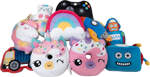 Unicorns & Robots Light Up Pillow for Kids, Plush Led Night Light for Boys and Girls, Oeko TEX Certified, Toddlers