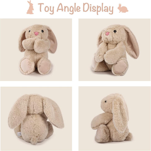 TCBunny 11" Baby Bunny Bedtime Stuffed Animal, Plush Easter Stuffers for Kids