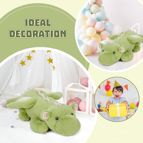 31.5" Tezituor Dragon Stuffed Animal Glow in The Dark, Large Soft Dragon Plush Pillow Christmas Birthday Toy Gifts