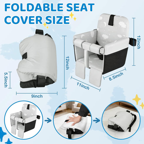 Portable Baby Shopping Cart Seat, High Chair Cover for Outdoor Hygiene and Safety, One-Hand Installation Cart Seat