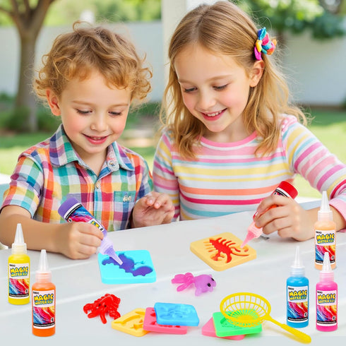 20 &16 4-6 7 8 9 10 Aqua Fairy Water Gel Kit for Kids, Magic Water Elf Toy Kit with Magic Gel Shape Molds-DIY Magic Elf