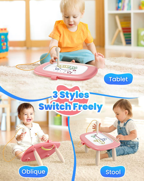 1-3 1 2 3 Seimome Magnetic Drawing Board, Toddler Girl Toys for Year Old, Doodle Board Learning and Educational Kids