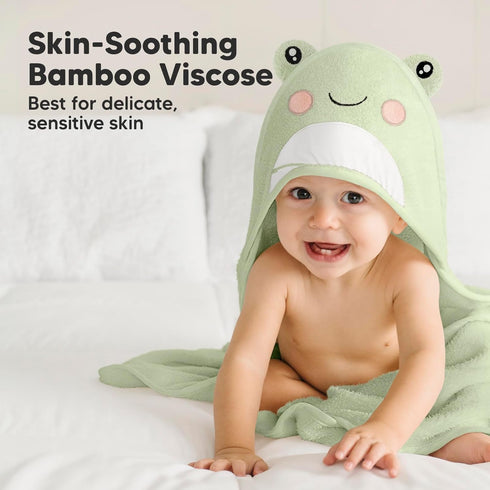 KeaBabies Baby Hooded Towel and Baby Washcloths for Newborn, Kids - Baby Towel, Toddler Towels, Hooded Towels for Baby