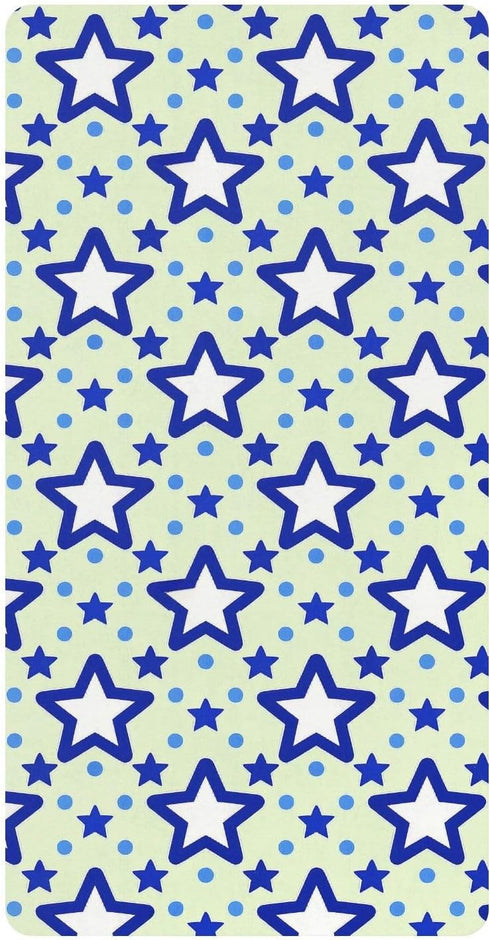 miaozhen Cotton Baby Crib Sheets Soft Stretchy Blue Stars Dot Yellow Toddler Mattresses